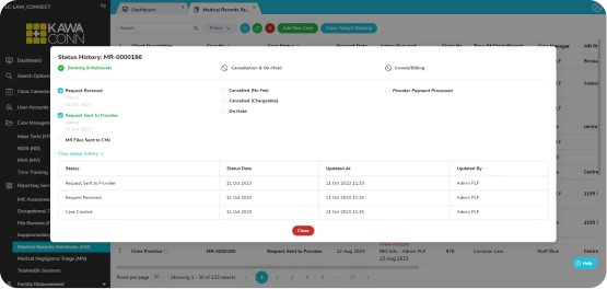 Real-time tracking booking & retrievals