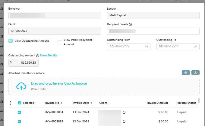 Disbursement Statement